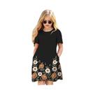 Verão estampado meninas fora do ombro em torno do pescoço vestido de moda venda quente Verão estampado meninas fora do ombro em torno do pescoço vestido de moda venda quente