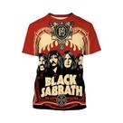 Verão nova moda preto sabbath masculino 3d impresso camiseta hip hop casual legal manga curta
