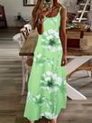 Verão novo feminino sexy baixo peito impresso flor padrão vestido suspenso Verão novo feminino sexy baixo peito impresso flor padrão vestido suspenso