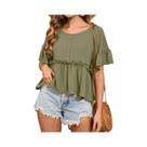 Verde oliva camisa feminina plus size verão chique elegante camisa casual feminina moda verde oliva