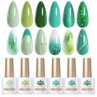 Verniz de unhas em gel Born Pretty Christmas Carnival Evergreen 7mL x6