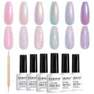 Verniz de unhas em gel RARJSM Pearl Glitter Shell 7,5 mL x 6 cores