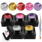 Verniz de unhas Glitter Gel EBANKU Silver Metal 5 cores com pincel