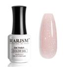 Verniz em gel RARJSM Nude Pink Rainbow Glitter 15 ml curado com UV/LED