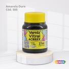 Verniz Vitral Tinta Para Vidro com 37ML cor AMARELO OURO cód. 505