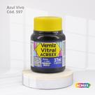 Verniz Vitral Tinta Para Vidro com 37ML cor Azul Vivo cód. 597 Verniz Vitral Tinta Para Vidro com 37ML cor Azul Vivo cód. 597