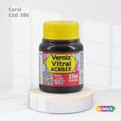 Verniz Vitral Tinta Para Vidro com 37ML cor Coral cód. 586 Verniz Vitral Tinta Para Vidro com 37ML cor Coral cód. 586