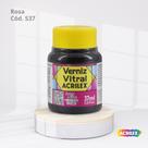 Verniz Vitral Tinta Para Vidro com 37ML cor Rosa cód. 537 Verniz Vitral Tinta Para Vidro com 37ML cor Rosa cód. 537