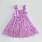 Vestido 1/12 Petit Cherie Lilás em tule lilás com brilho e pedrarias na cintura