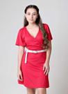Vestido Abertura Transpassada Vermelho Kaltty