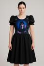 Vestido Adulto e Infantil Wandinha Preto Liso Halloween