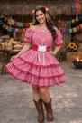Vestido Adulto Junino Arraiá Festas Vermelho Xadrez Vestido Adulto Junino Arraiá Festas Vermelho Xadrez