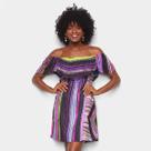 Vestido Água Viva Curto Ombro A Ombro Tie Dye Vestido Água Viva Curto Ombro A Ombro Tie Dye