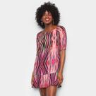 Vestido Água Viva Gola Canoa Estampado Vestido Água Viva Gola Canoa Estampado