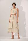 Vestido alcinha céu de concha cor creme -tamanho m