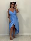 Vestido alcinha longo mullet poá/azul (ar25-023)