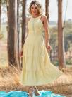 Vestido alfaiataria com entremeio bordado
