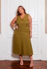 Vestido Alfaiataria Plus Size Gola Ampla