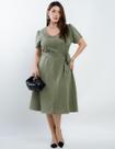 Vestido alfaiataria verde dona charme