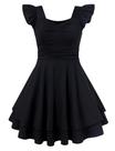 Vestido ALISISISTER preto para meninas, tamanho 10, com babados de verão, sem mangas