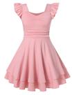 Vestido ALISISISTER rosa para meninas, tamanho 10, com babados de verão, sem mangas