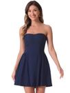 Vestido Allegra K Sexy sem alças com decote em coração azul XS Vestido Allegra K Sexy sem alças com decote em coração azul XS