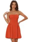 Vestido Allegra K Sexy sem alças com decote em coração laranja XS Vestido Allegra K Sexy sem alças com decote em coração laranja XS