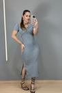 Vestido Anarruga decote cruzado