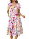 Vestido ANRABESS, casual de verão, manga curta, decote em V para mulheres