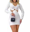 Vestido argola manga longa e decote gringa modinha 2023