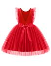 Vestido Arshiner Little Girls sem mangas Princess Tutu vermelho