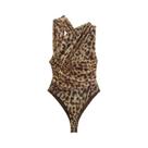 Vestido Assimétrico de Malha com Estampa Leopardo - Decote Nas Costas - Modelo Sexy para Verão