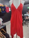 Vestido assimétrico em visco linho c forro