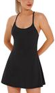 Vestido Atlético Ewedoos para Tênis com Sutiã Embutido e Shorts Preto Vestido Atlético Ewedoos para Tênis com Sutiã Embutido e Shorts Preto