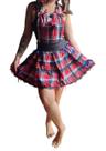 Vestido Avental Suspensorio Adulto Xadrez Luxo