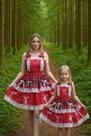 Vestido Avental Suspensorio xadrez mãe e filha combinando