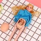 Vestido azul real boneca grávida terno boneca tem um bebê em sua barriga