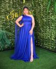 Vestido Azul Royal, Mula Manca Com Manga Extra Longa, Todo Em Tule Com Brilho Tam G Vestido Azul Royal, Mula Manca Com Manga Extra Longa, Todo Em Tule Com Brilho Tam G