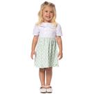 Vestido babê algodão branco london sublimada verde amada