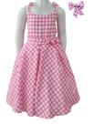 Vestido Barbie Rosa Xadrez Infantil