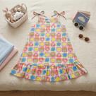 Vestido Batinha Menina Infantil Canelado Alcinha Ajuste com Amarração Estampas Variadas Premium Vestido Batinha Menina Infantil Canelado Alcinha Ajuste com Amarração Estampas Variadas Premium