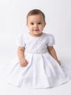 Vestido Batizado Branco Bordado Em Pérola Papilloo