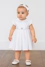 Vestido Batizado Branco Em Renda Com Faixa Cabelo Papilloo