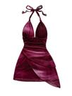 Vestido BEAUDRM Mini vestido de verão feminino sem encosto roxo XS