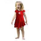 Vestido Bebê ao Infantil Flamengo Vermelho Onda Oficial