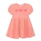 Vestido Bebê Canelado Tule Laranja Neon Kukiê