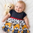 Vestido Bebe Menina Infantil Estampado Ursinho Tam RN a 03 Meses Vestido Bebe Menina Infantil Estampado Ursinho Tam RN a 03 Meses