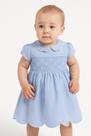 Vestido Bebê Papilloo Bordado Casinha de Abelha Azul Papillo Vestido Bebê Papilloo Bordado Casinha de Abelha Azul Papillo