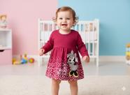 Vestido Bebe Tamanho P Manga Longa Disney/Kyly/Kely Kety/Brandili Inverno
