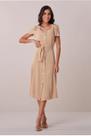 Vestido Bege Midi na Alfaitaria Fluido Lara Tata Martello COR:BEGETAMANHO:PP